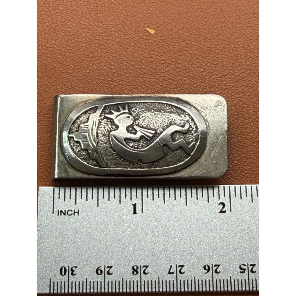 Vintage Navajo Sterling Silver Kokopelli Money Clip